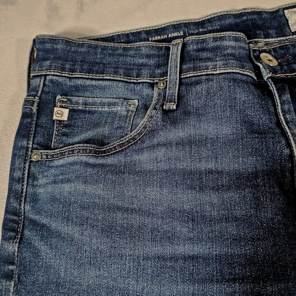 Adriano Goldschmied Farrah Ankle Skinny Jeans Womens Size 31R Mid Rise Dark Wash - Picture 9 of 14
